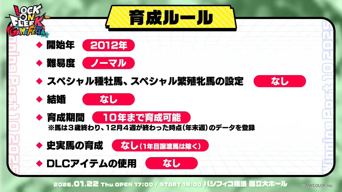 LOCK ON FLEEK GAME FESTA 『Winning Post 10 2025』ルール