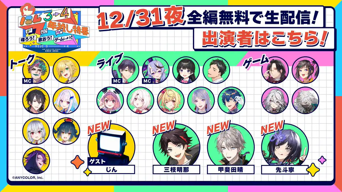 にじ3→4 年越し特番