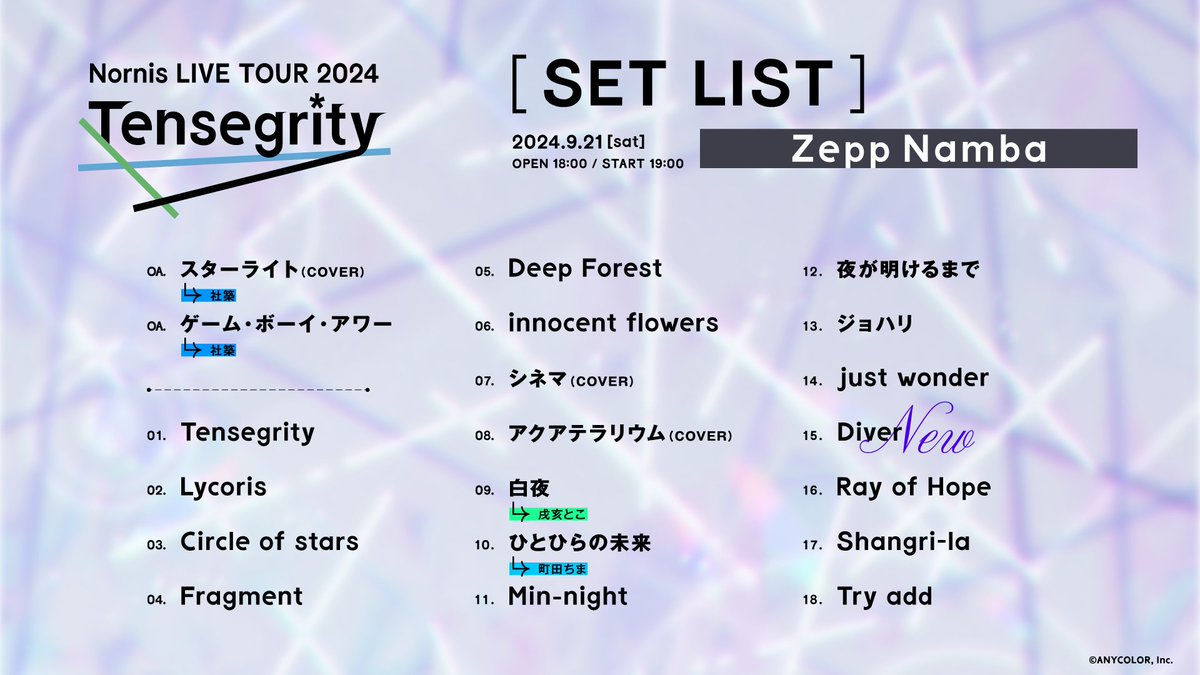 大阪公演 セットリスト