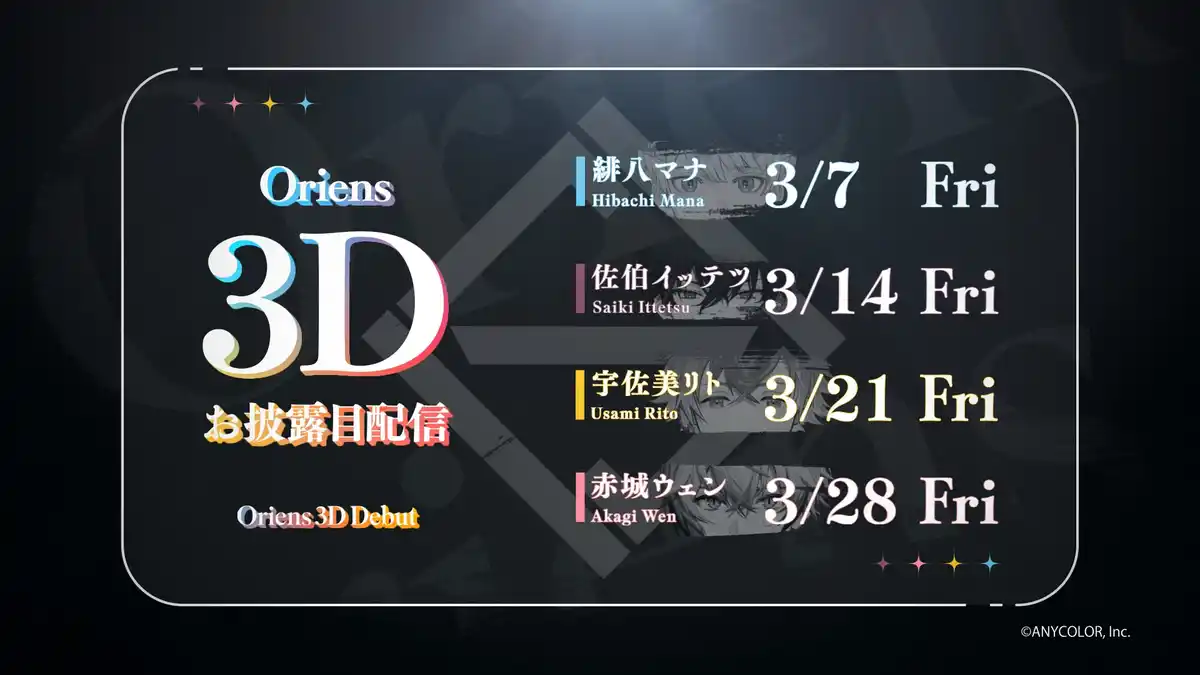 Oriens 3Dお披露目