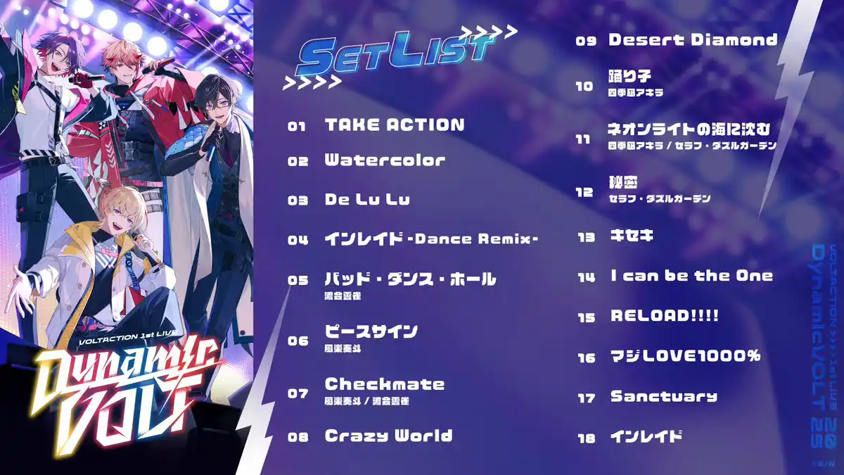 VOLTACTION 1st LIVE “Dynamic VOLT”Blu-ray 収録曲