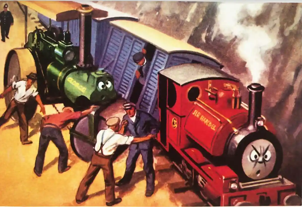 原作第17巻のスカーロイ鉄道の有蓋貨車（3両目、2両目は車掌車。）