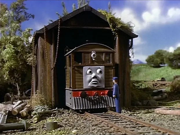 TV版第1シーズンのトビーの機関庫（トビーの古い路面鉄道）