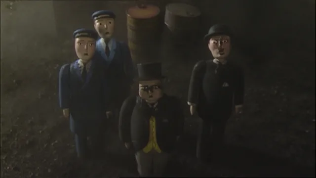 石炭の埃で鉄道検査官と共に仮面を被った様な顔に成ったトップハム・ハット卿
