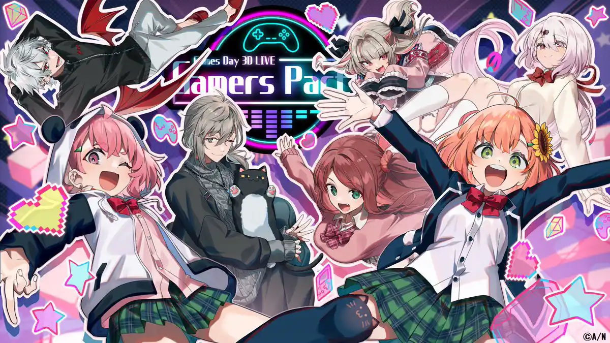 【#ゲマズライブ】Games Day 3DLIVE "Gamers Party"【EXゲーマーズ／叶、赤羽葉子、笹木咲、本間ひまわり、魔界ノりりむ、葛葉、椎名唯華】サムネ