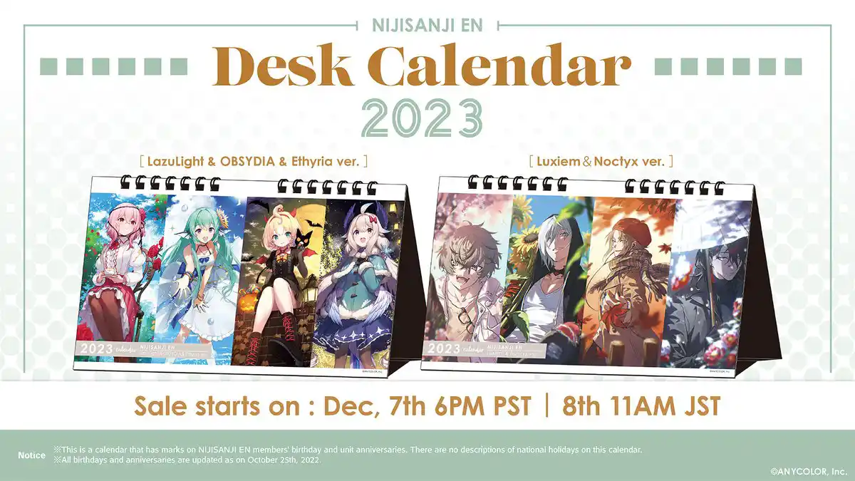 NIJISANJI EN Desk Calendar 2023 [1/2]