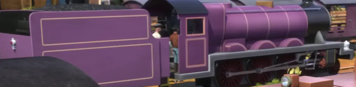 TV版第22シーズンの紫のテンダー機関車の機関士