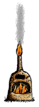 燃える日干し煉瓦の炉/Firing Adobe Kiln