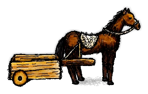 逃げた馬力車/Escaped Horse-Drawn Cart
