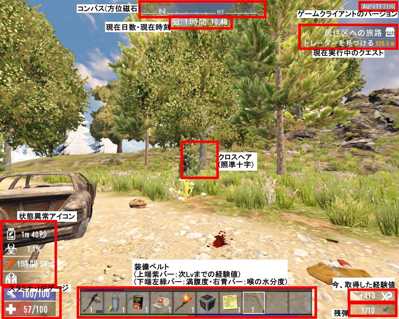 各種画面の見方 7 Days To Die Japan Wiki