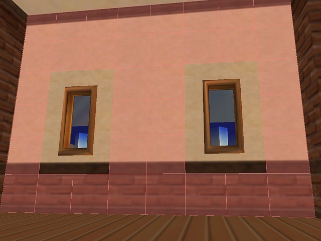 ドラキア風ハウスの窓周り、アセットを置ける範囲