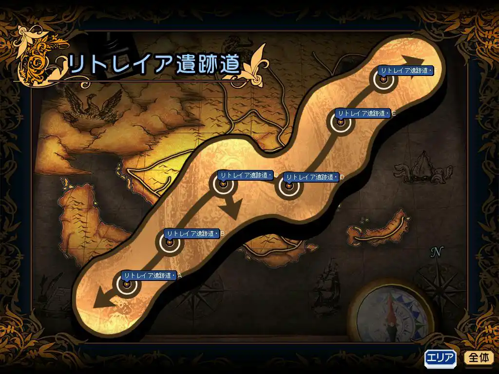 リトレイア遺跡道MAP
