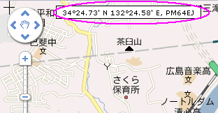 Google Map APRS上で座標を取得する。