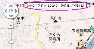 Google Map APRS上で座標を取得する。 Google Map APRS上で座標を取得する。