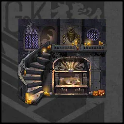 家具-幽霊古城-オートマチック暖炉.JPG