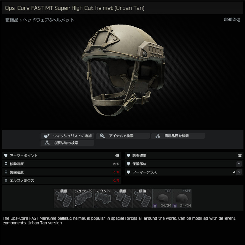 Ops-Core FAST MT Super High Cut helmet (Urban Tan) / 日本語名称無し（英名称と同じ ...