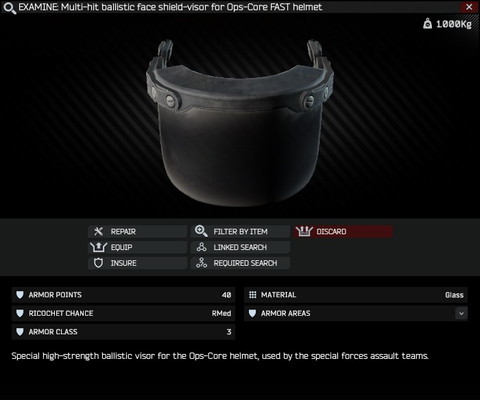 Ops-Core FAST multi-hit ballistic face shield - Escape from Tarkov Wiki*