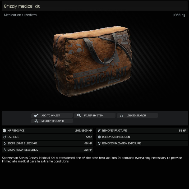 Grizzly medical kit / Grizzly 応急処置キット Escape from Tarkov Wiki*