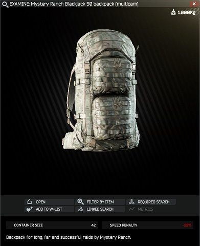 Mystery ranch 2024 backpack tarkov