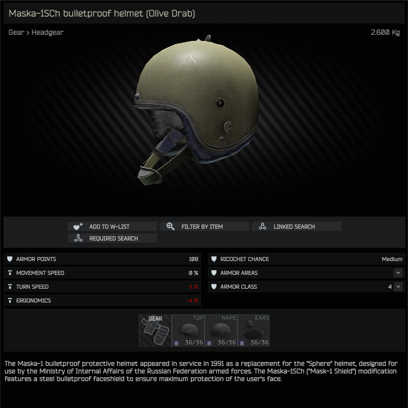 Maska-1SCh bulletproof helmet (Olive Drab) / 日本語名称無し