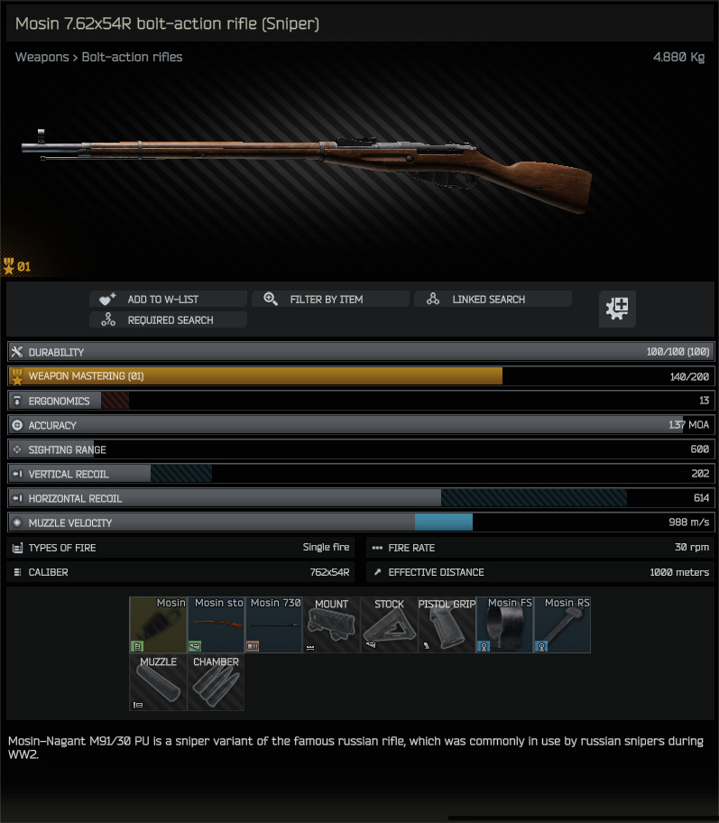 Mosin 7.62x54R bolt-action rifle (Sniper) / Mosin 7.62x54R