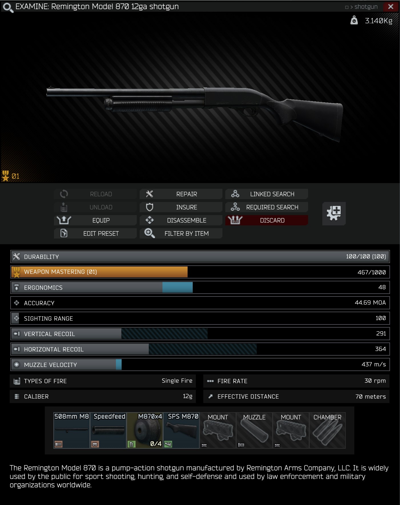 M870 Escape From Tarkov Wiki