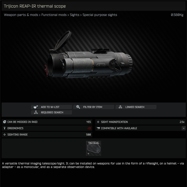 Trijicon REAP-IR thermal scope / 日本語名称無し（英名称と同じ） - Escape from Tarkov Wiki*