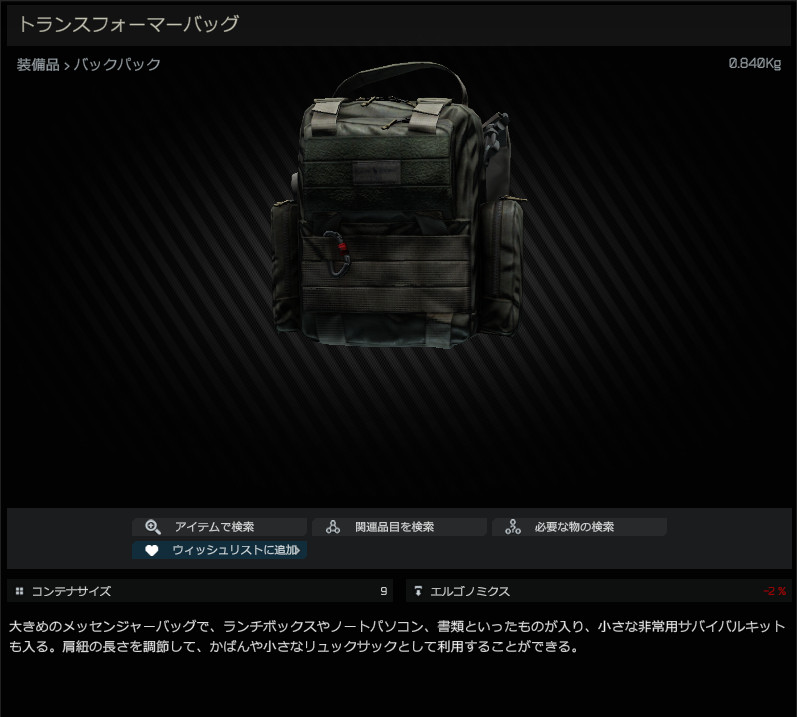 Transformer Bag / トランスフォーマーバッグ - Escape from