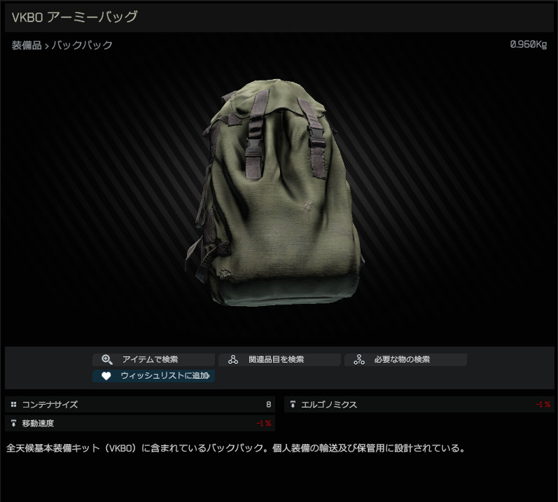 VKBO army bag / VKBO アーミーバッグ - Escape from Tarkov Wiki*