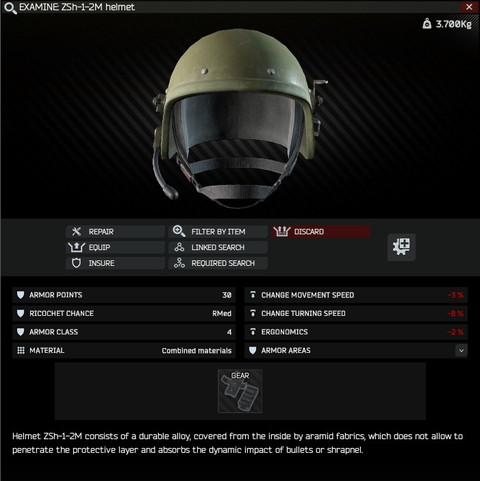 Zsh 1 2m Helmet Escape From Tarkov Wiki