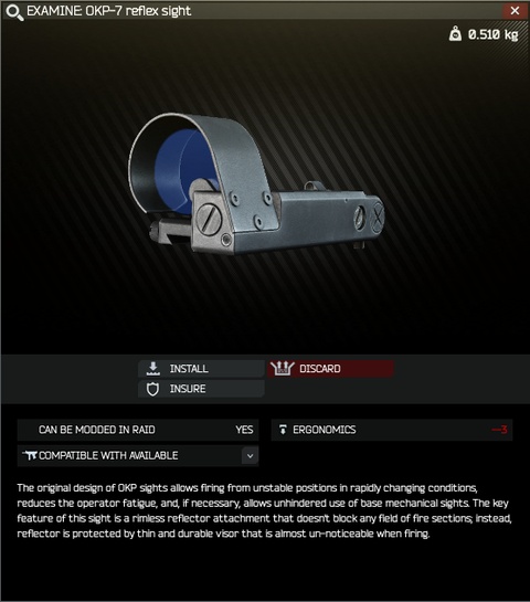 OKP-7 reflex sight - Escape from Tarkov Wiki*