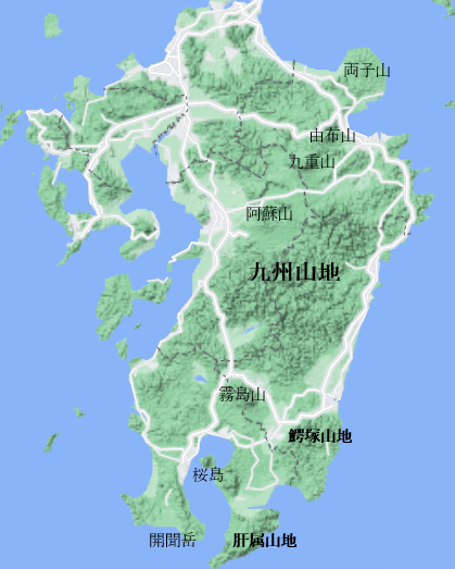 九州地方の地形
