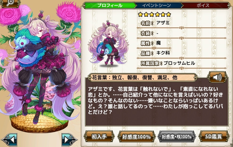 アザミ Flower Knight Girl Wiki