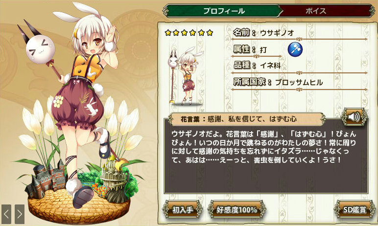 ウサギノオ Flower Knight Girl Wiki