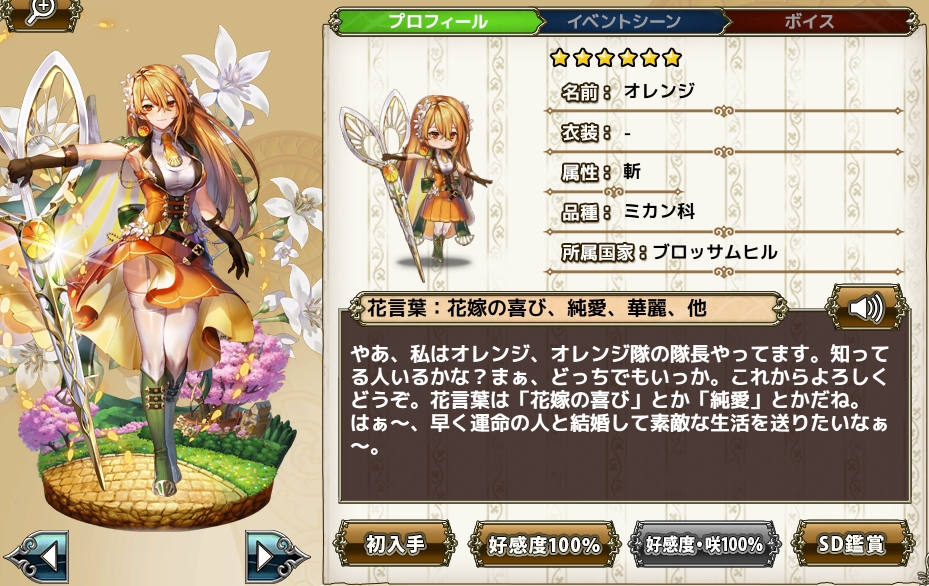 オレンジ Flower Knight Girl Wiki