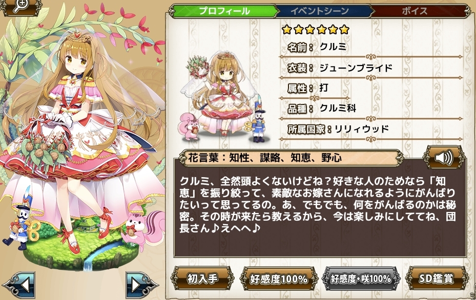 クルミ ジューンブライド Flower Knight Girl Wiki