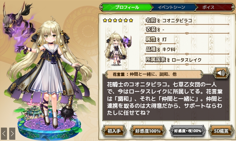 コオニタビラコ Flower Knight Girl Wiki