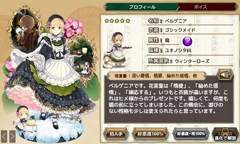 ベルゲニア ゴシックメイド Flower Knight Girl Wiki