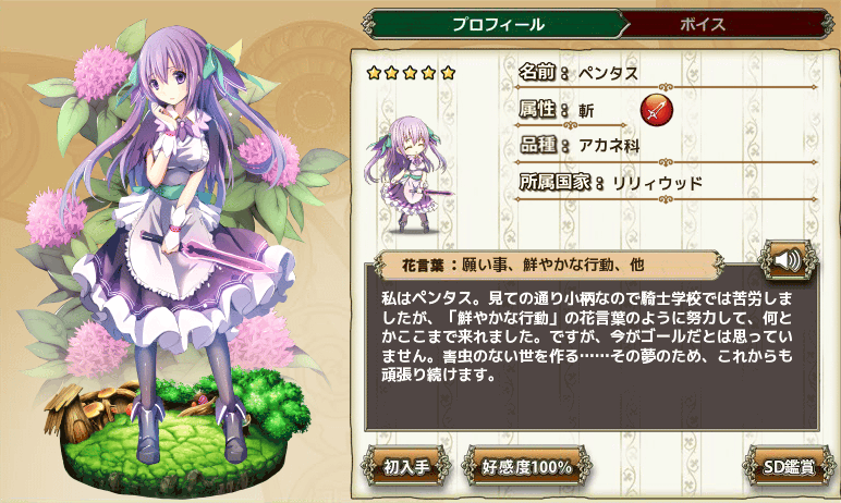 ペンタス Flower Knight Girl Wiki