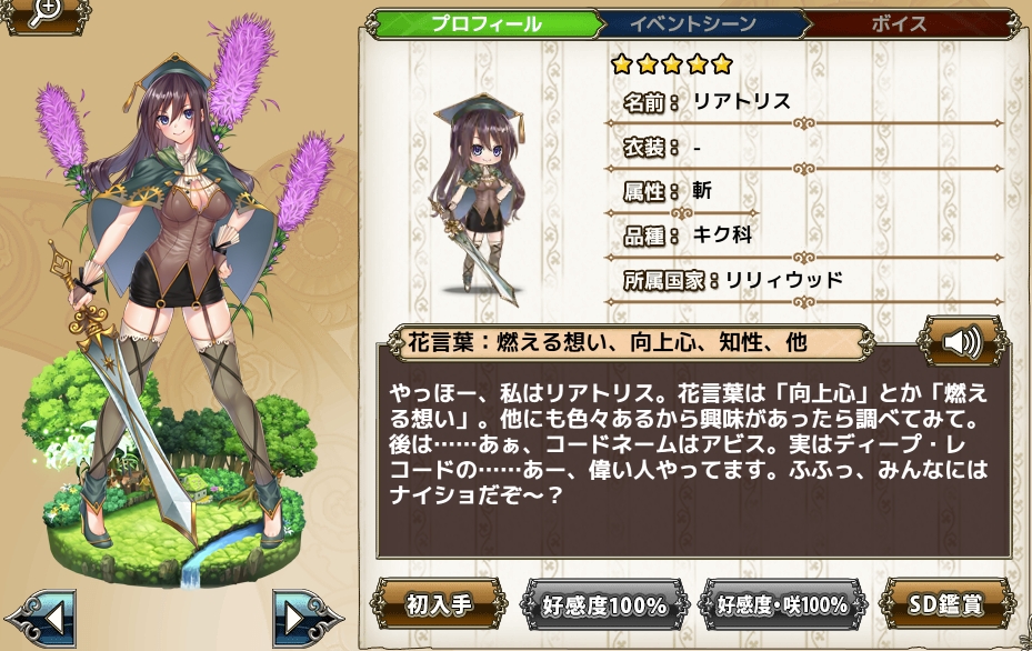 リアトリス Flower Knight Girl Wiki