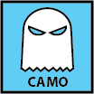 "Camo"  一つの場所に留まっている際に、自機の姿を見えづらくする。