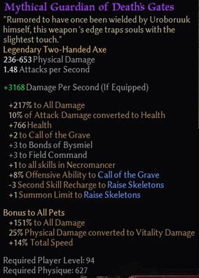 Guardian of Death's Gates' Stats