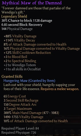Maw of the Damned's Stats