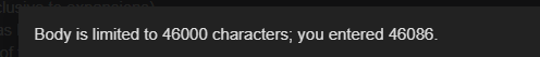 characters limit