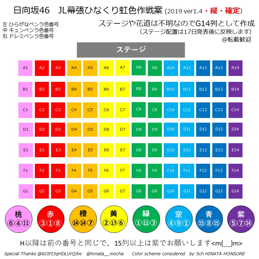 ペンライトカラー一覧 日向坂46 ひなたざか 本スレ Wiki