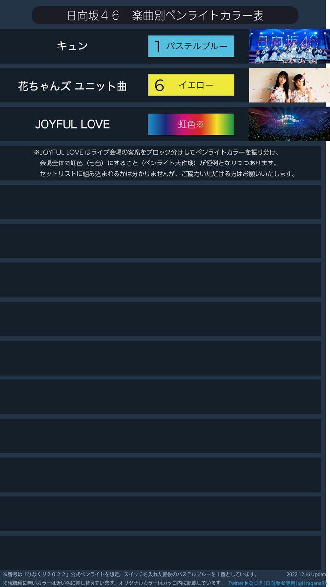 ペンライトカラー一覧 - 日向坂46（ひなたざか）本スレ Wiki*