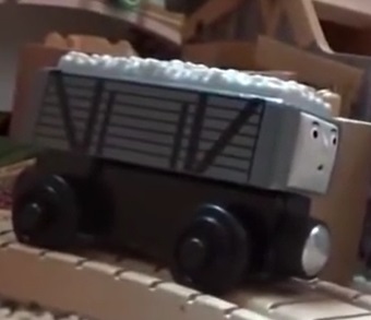 木製レールシリーズのいたずら貨車（CGI）