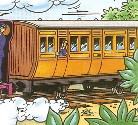 マガジンストーリーの高山鉄道の狐色の客車