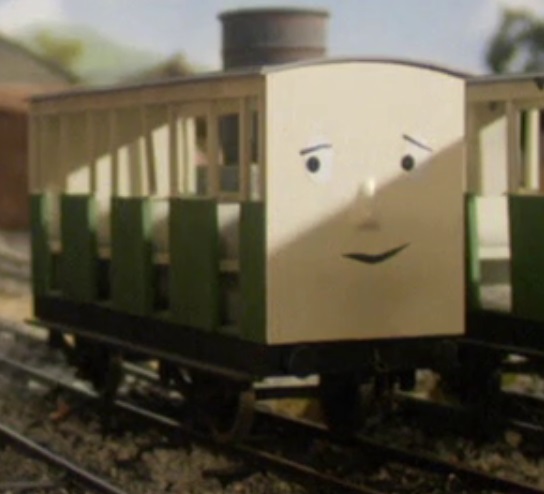 TV版第4シーズンの高山鉄道の緑の客車