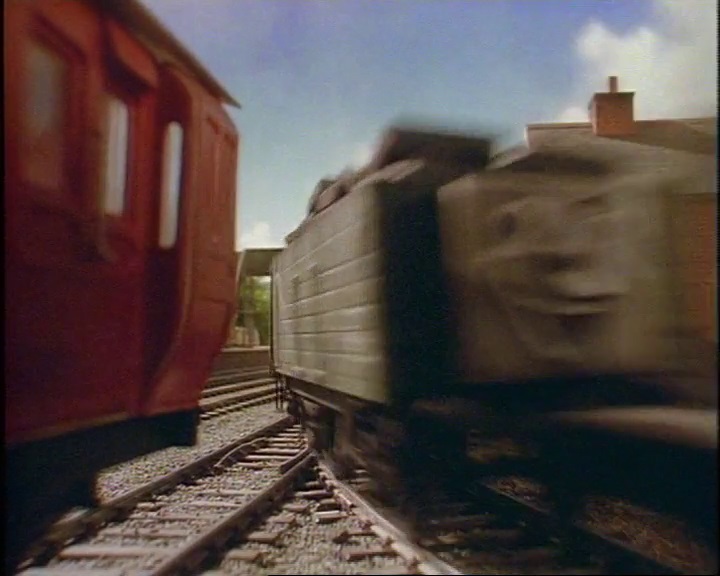 TV版第2シーズン『とこやにいったダック』の灰緑色のスレートの貨車（いたずら貨車）